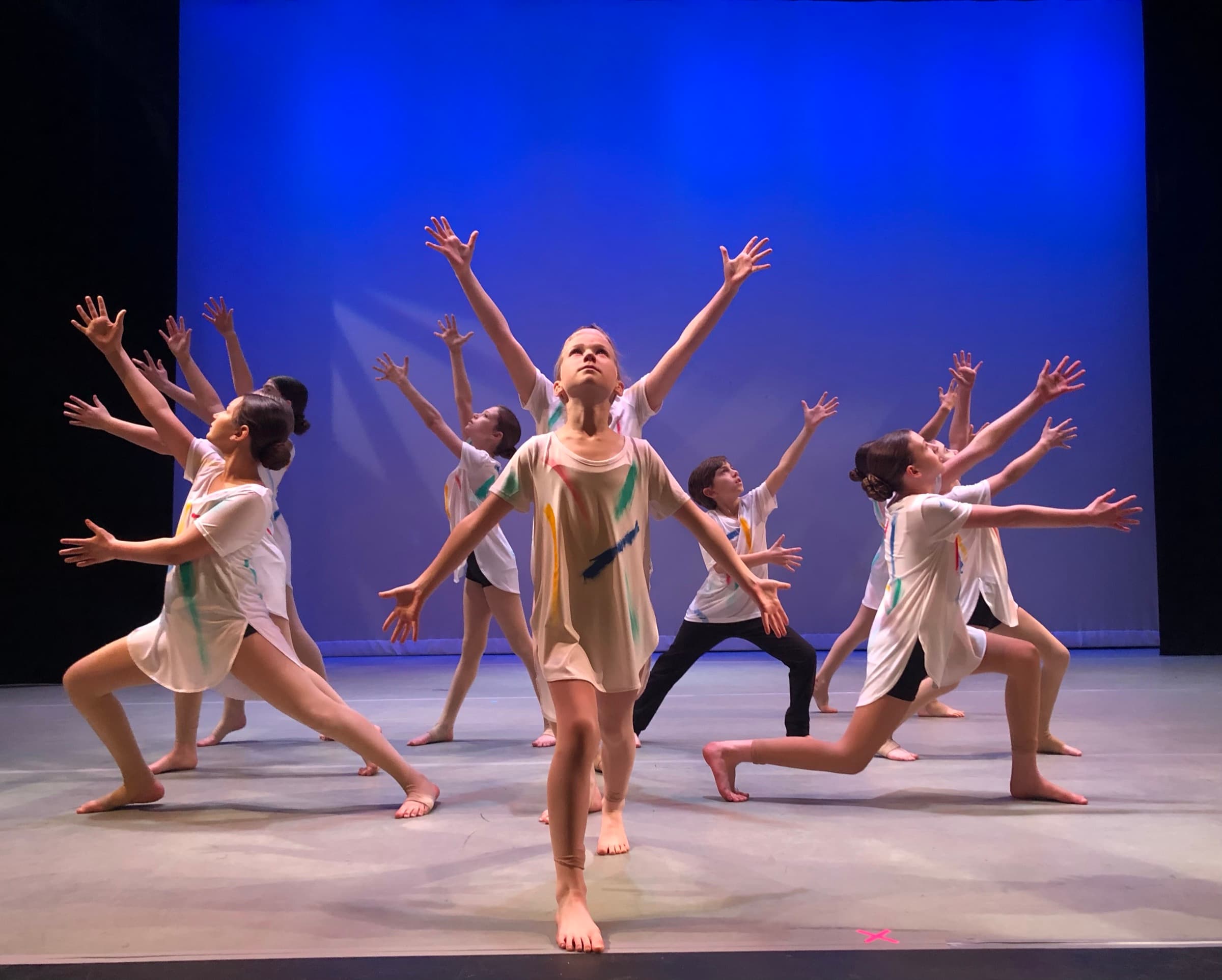 Contemporary dancers performing on stage